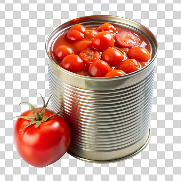 de tomate enlatado picado aislado sobre un fondo transparente