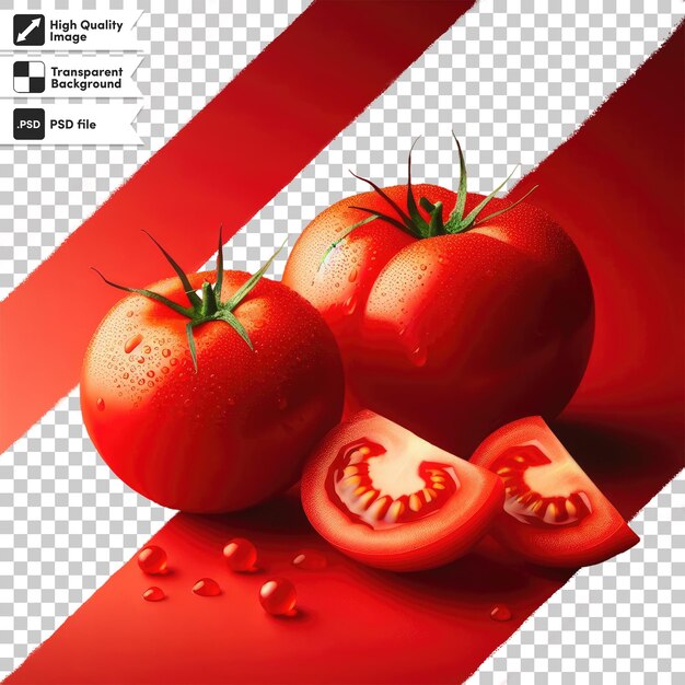 Tomate psd sobre un fondo transparente