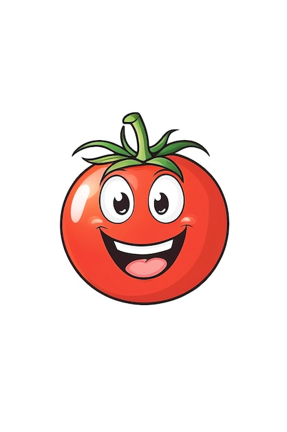 PSD tomate rouge avec un visage heureux