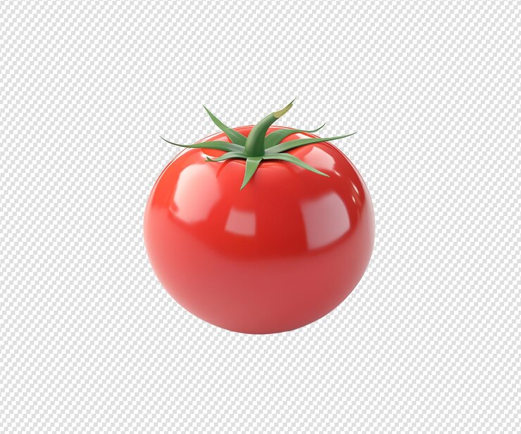 PSD une tomate avec une tige verte sur le dessus
