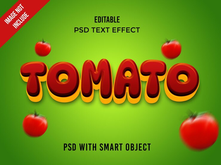 PSD tomatenroter text 3d editierbar
