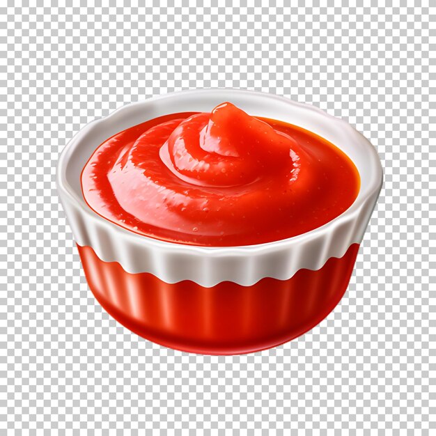 PSD tomatensauce-schüssel auf durchsichtigem hintergrund