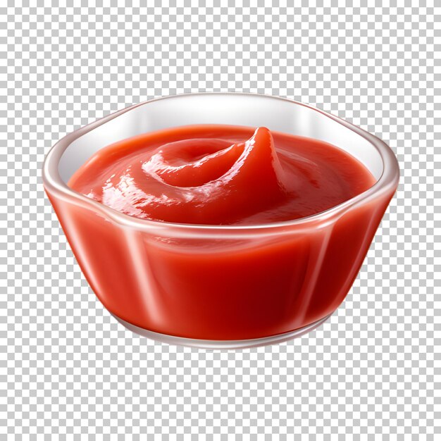 PSD tomatensauce-schüssel auf durchsichtigem hintergrund