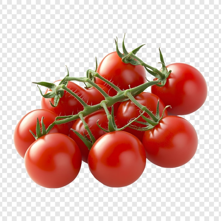 PSD tomates cerises png isolées sur un fond transparent