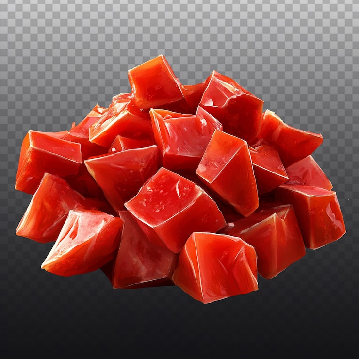 PSD tomates en cubitos ultra realistas en estilo de juego