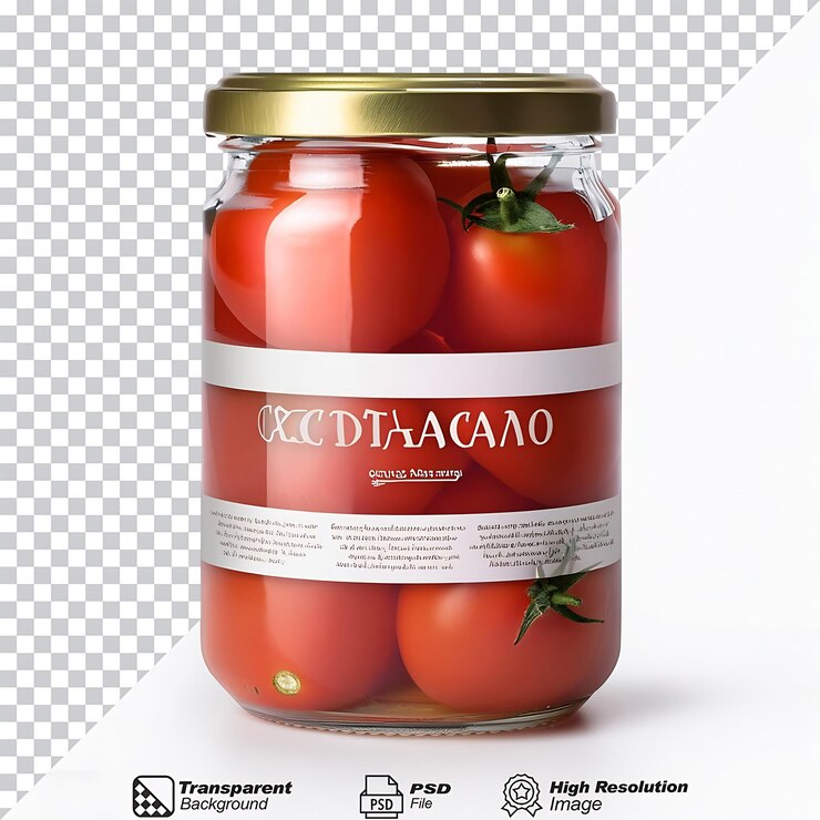 PSD tomates enlatados 14 5 oz etiqueta genérica en cubitos aislados sobre un fondo transparente