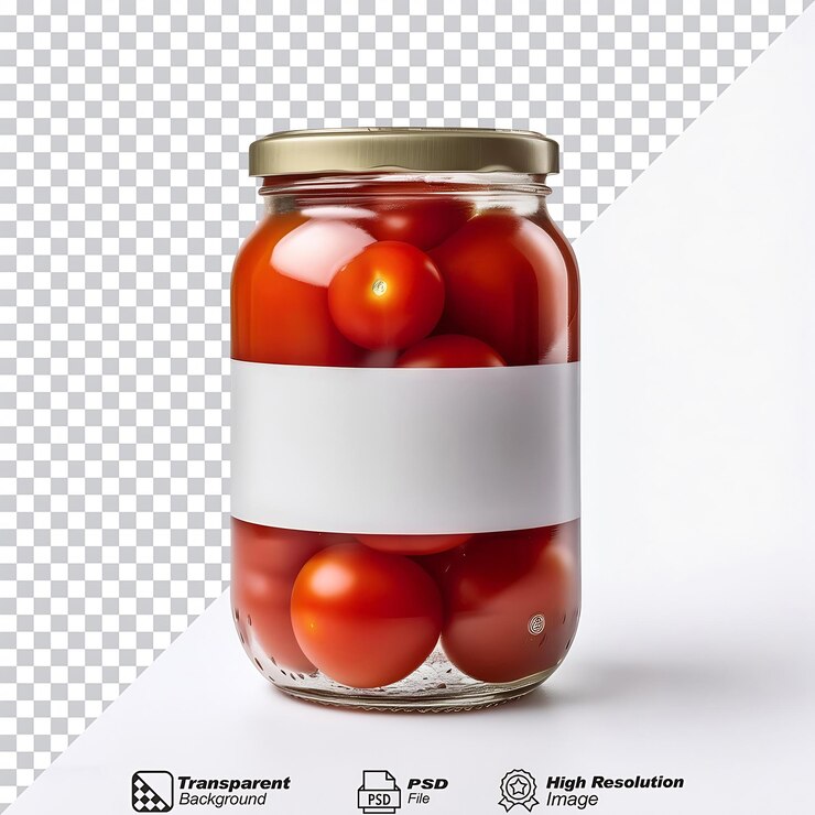 PSD tomates enlatados 25 oz en blanco aislados sobre un fondo transparente