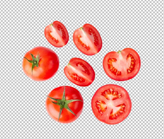 Tomates frescos en capa alfa