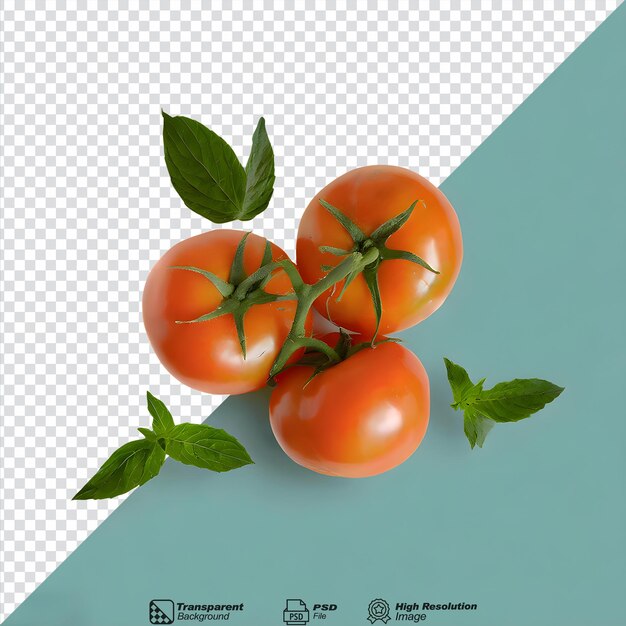 PSD tomates frescos com folhas isoladas em fundo transparente