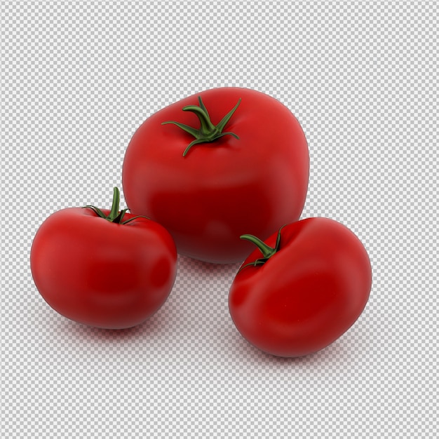 Tomates isométricos 3d render