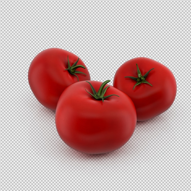 Tomates isométricos 3d render