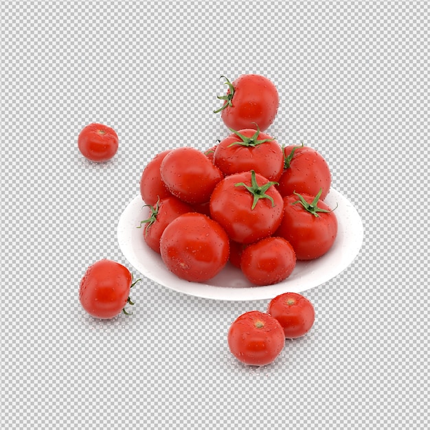 Los tomates isométricos render 3d