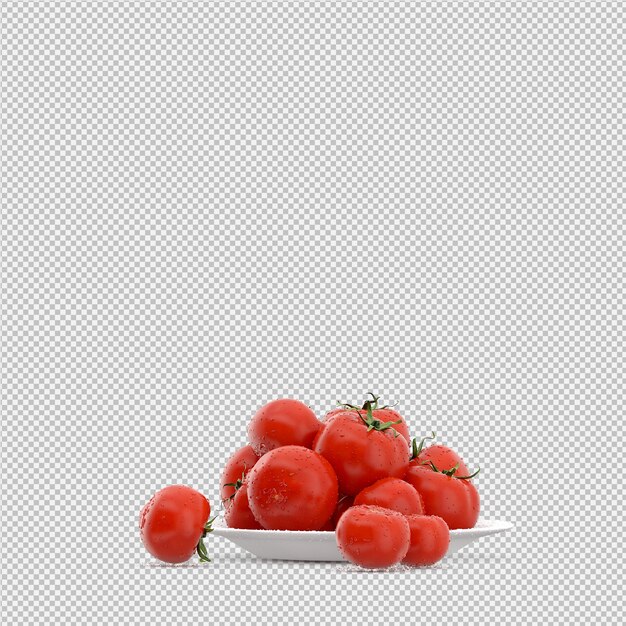 Los tomates isométricos render 3d