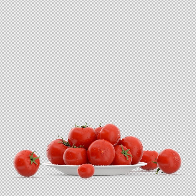 Los tomates isométricos render 3d