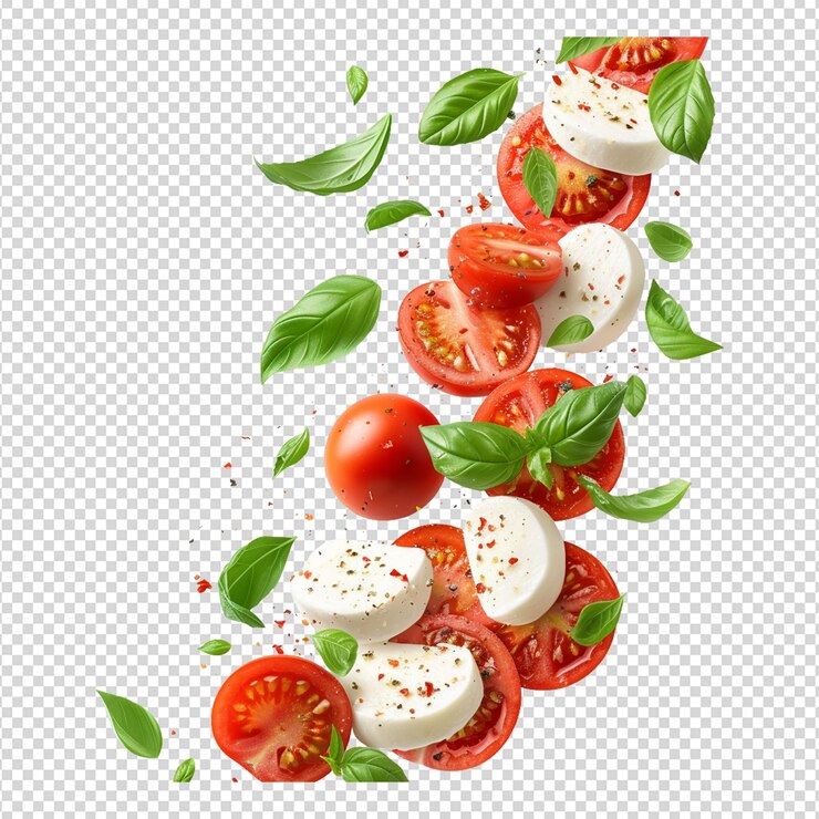 PSD los tomates que caen se aislan en el blanco