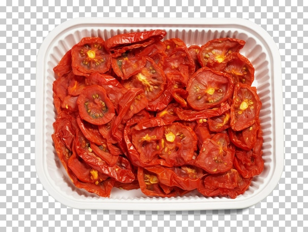 Tomates secos ao sol isolados sobre fundo transparente png psd