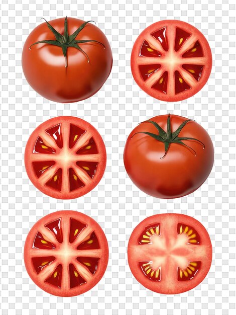 PSD les tomates sont sur un fond transparent avec un fond blanc