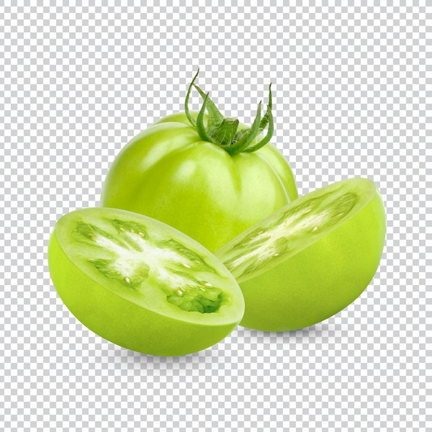 Tomates verdes frescos aislados PSD Premium