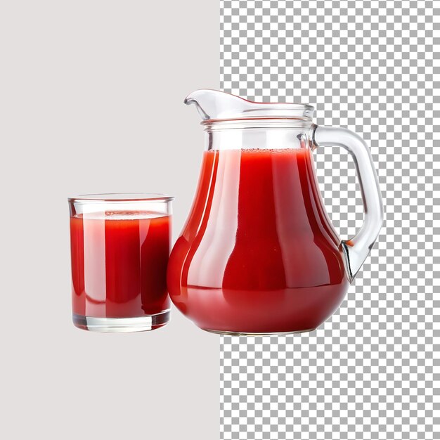 Tomato Juice in a Glass and Pitcher