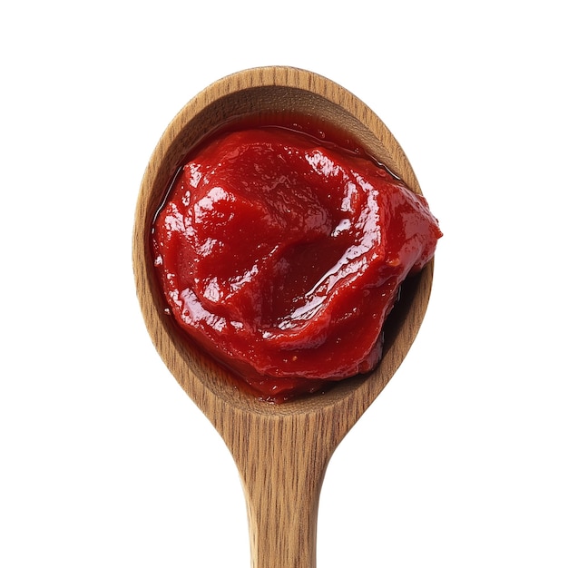 Tomato Paste on Wooden Spoon