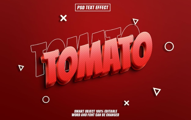 tomato text effect font editable typography 3d text