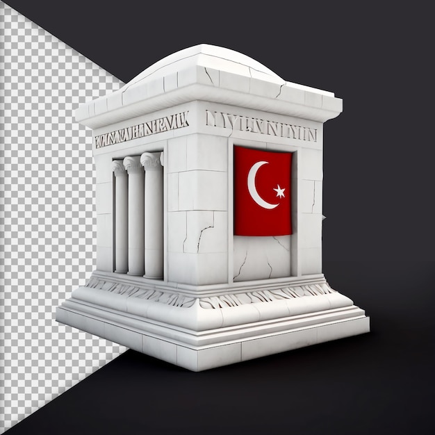Tomba 3d con bandiera turquia psd