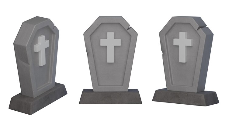 PSD tomba di pietra di halloween grafica 3d