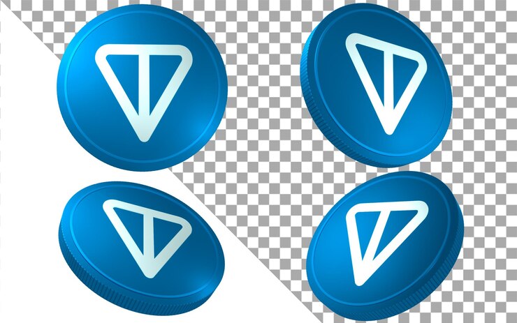 TON Toncoin telegrama 3d renderização ilustração token de moeda criptomoeda
