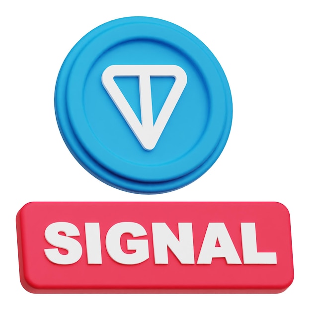 Toncoin 3D-Symbol auf weißem Hintergrund