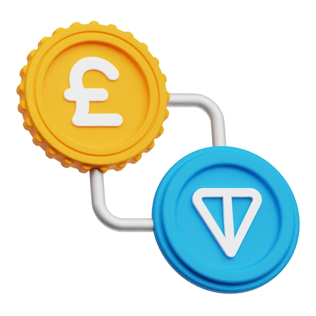 toncoin icono 3D aislado en el fondo blanco