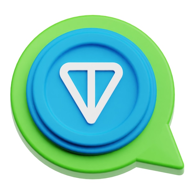 toncoin icono 3D aislado en el fondo blanco