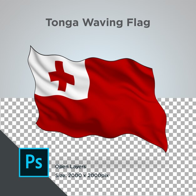 Tonga Flag Wave Design transparent