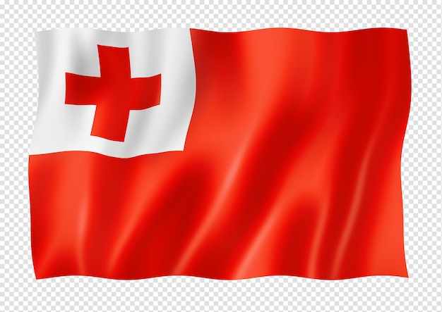 Tonga-Flagge isoliert auf weiß