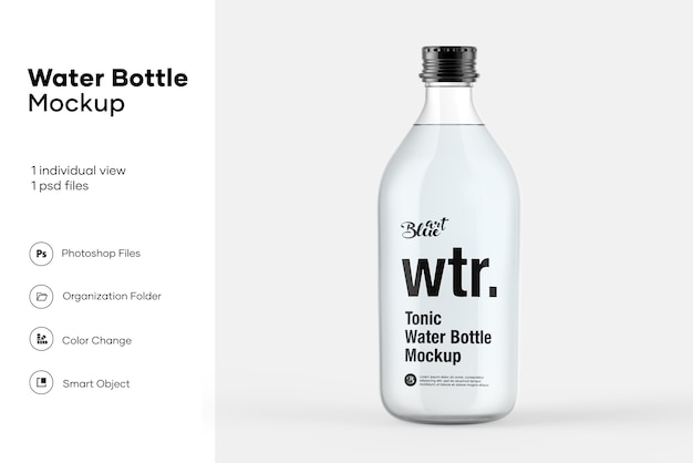 Tonic water bottle mockup