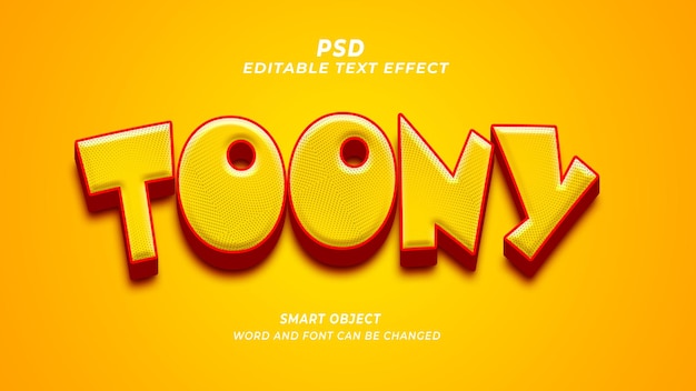 PSD tonny 3d effet de texte psd modifiable avec fond mignon