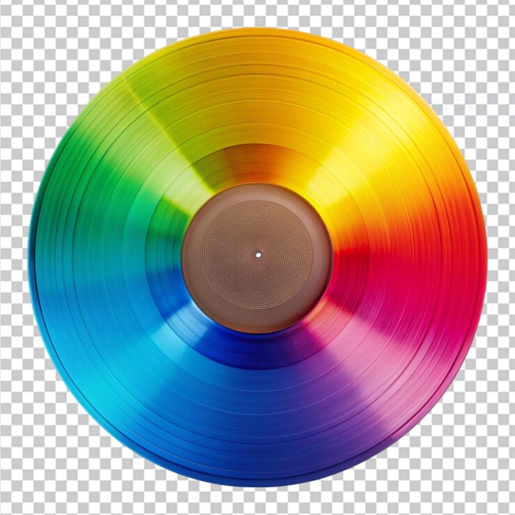 PSD los tonos de armonía del vinilo sobre un fondo transparente