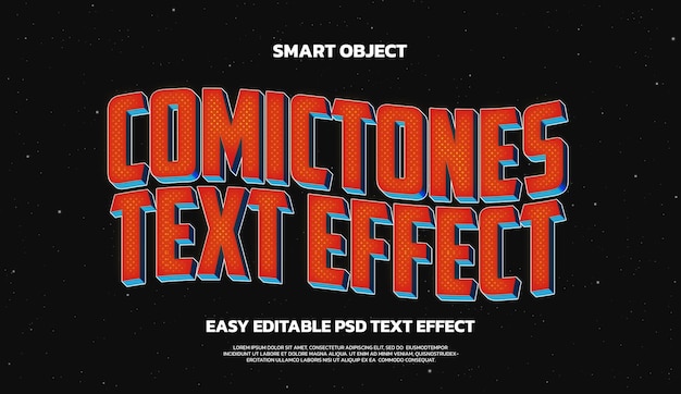 Tonos cómicos efecto de texto editable fácil.