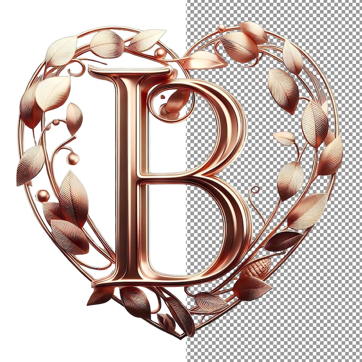 PSD tonos de pétalos ilustración animada de letras de oro rosa en 3d de forma aislada