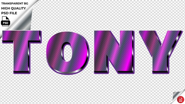 PSD tony typographie lila licht text metall psd durchsichtig