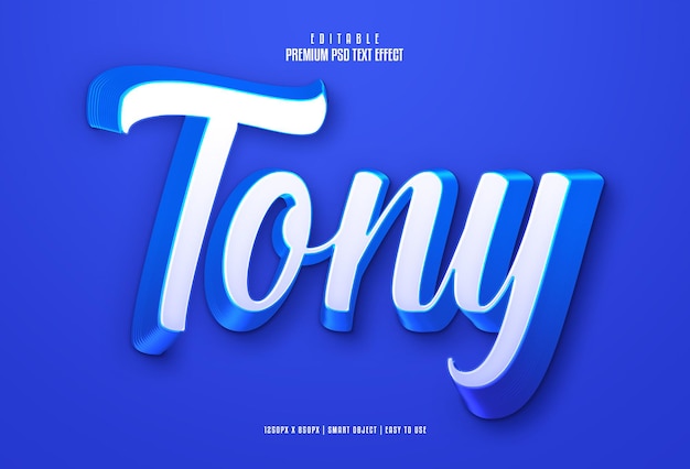 Tony vollständig bearbeitbarer Premium-PSD-Texteffekt