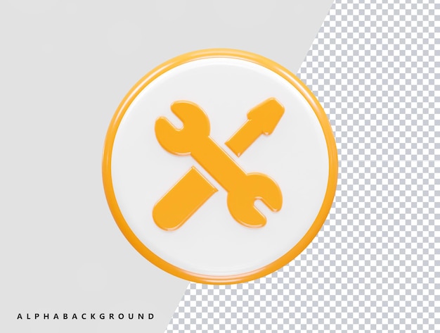 tools icon 3d rendering element illustration