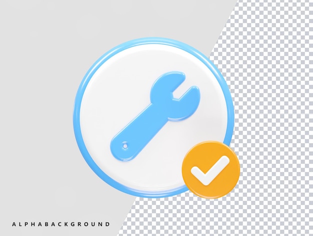 Tools icon 3d rendering element illustration