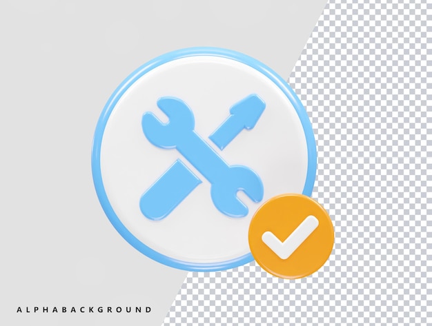 Tools icon 3d rendering element illustration