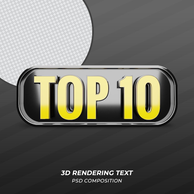 PSD top 10 noir 3d