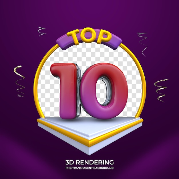 Top 10 premio 3d renderizado aislado fondo transparente