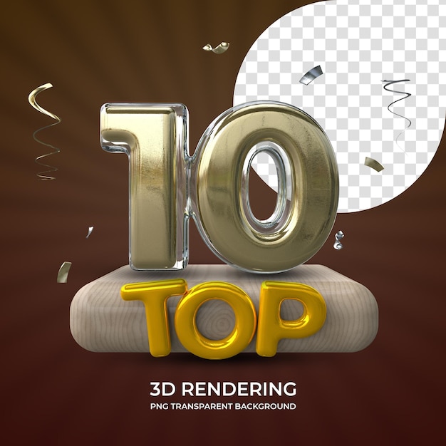 Top 10 prêmio renderização 3d isolado fundo transparente