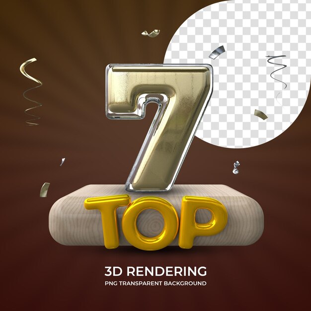 Top 7 premio 3d renderizado aislado fondo transparente