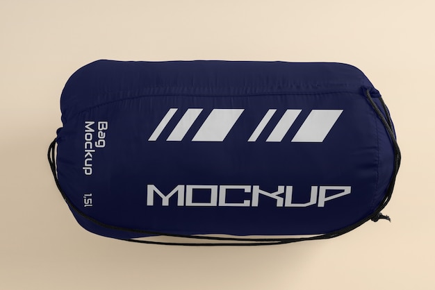 Top-ansicht auf schlafsack-mockup