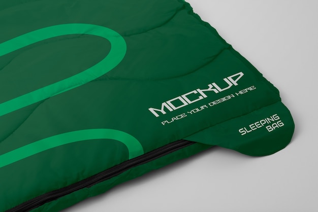 Top-ansicht auf schlafsack-mockup