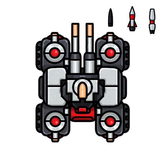 Top-down-Tank mit verschiedenen Stieren